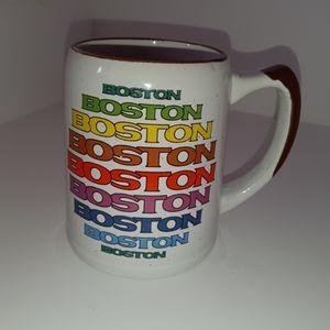 VTG Boston Mass. Rainbow Spellout Souvenir Coffee Mug - Coffee Tea Drinking Mug